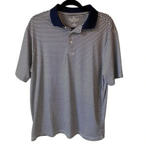 Nat Nast Luxury Original Blue White Stripes Golf Polo Shirt Mens Size M Stretch